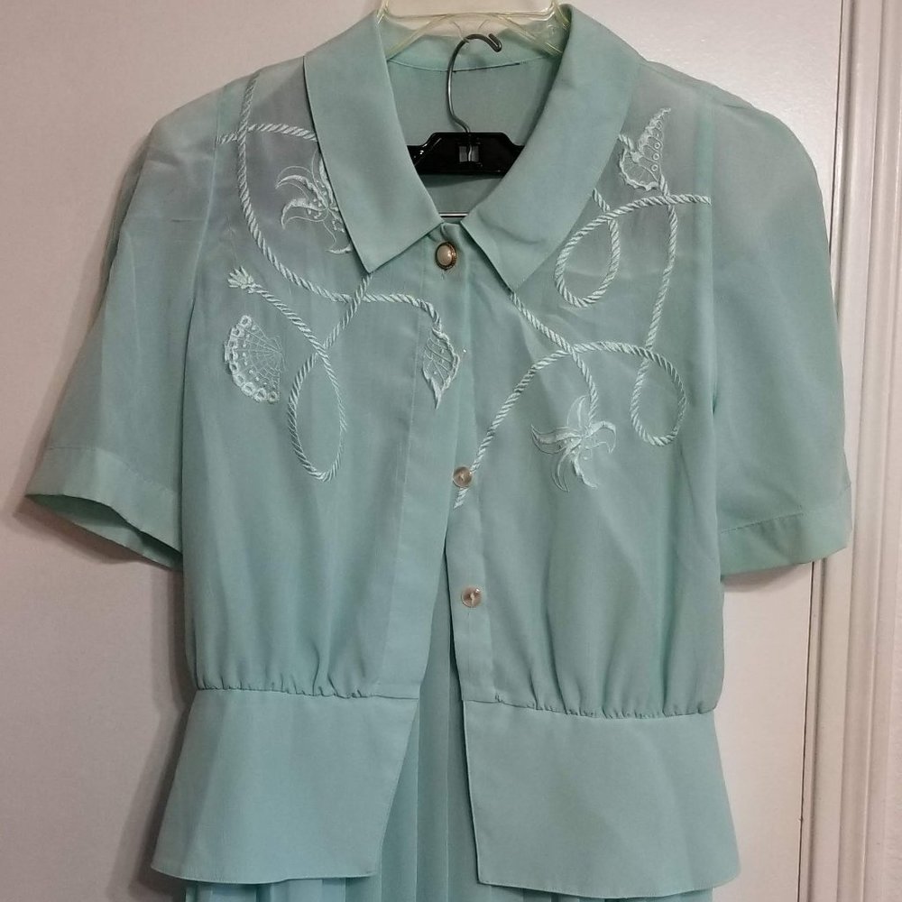 Light Blue Easter two piece skirt suit.